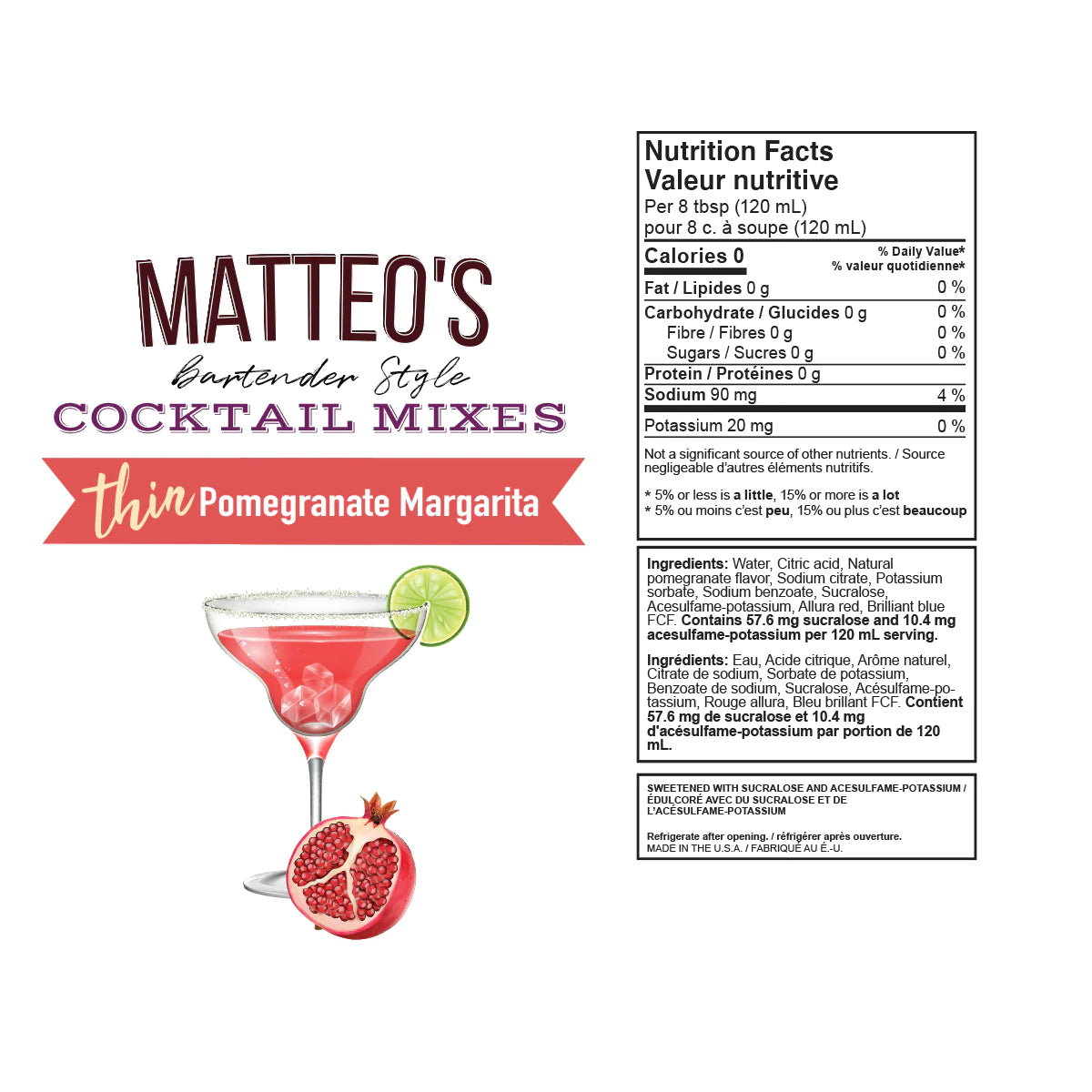 SIROP COCKTAIL MIXES - POMEGRANATE MARGARITA