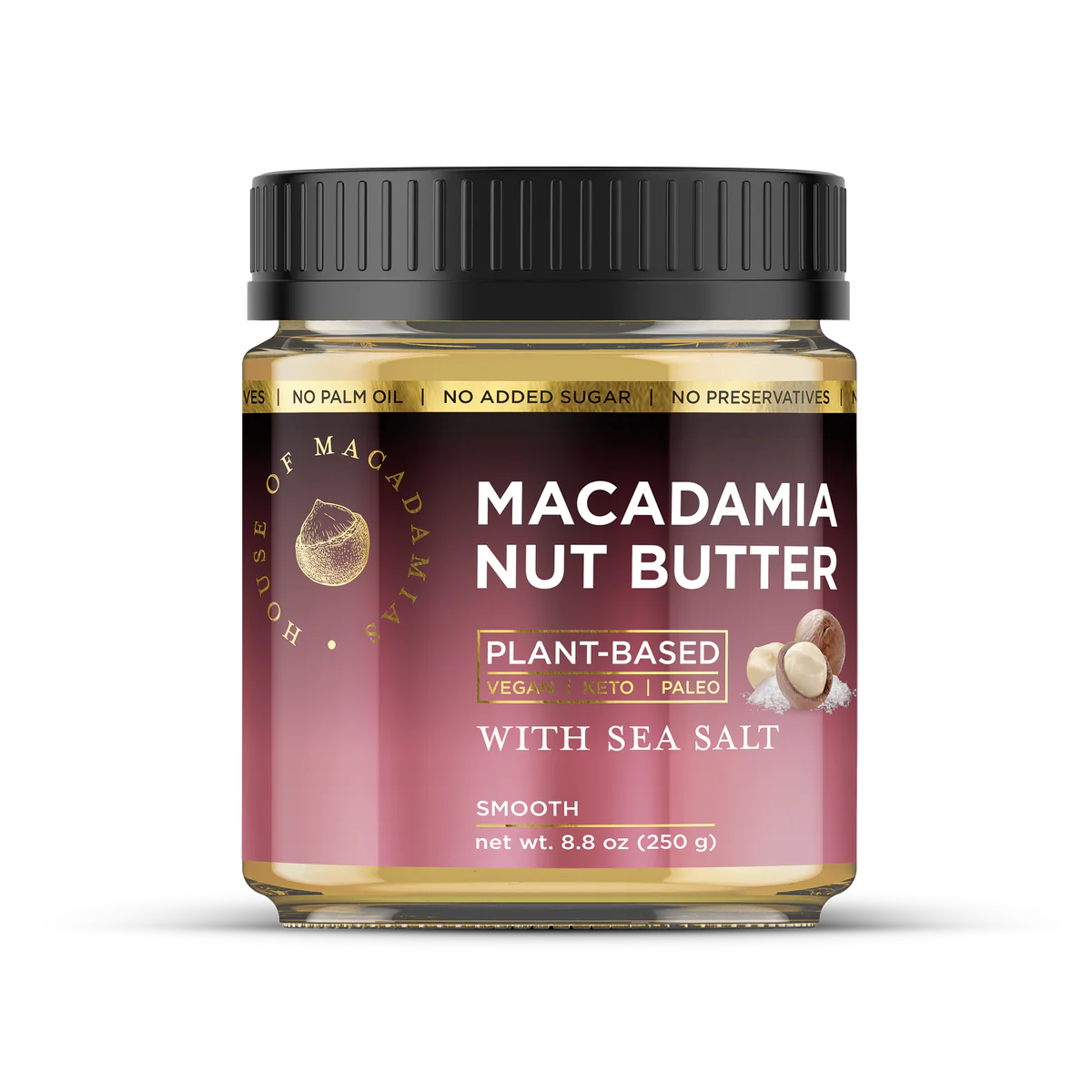 House of Macadamias Beurre de noix de macadamia - sel des mer 250g