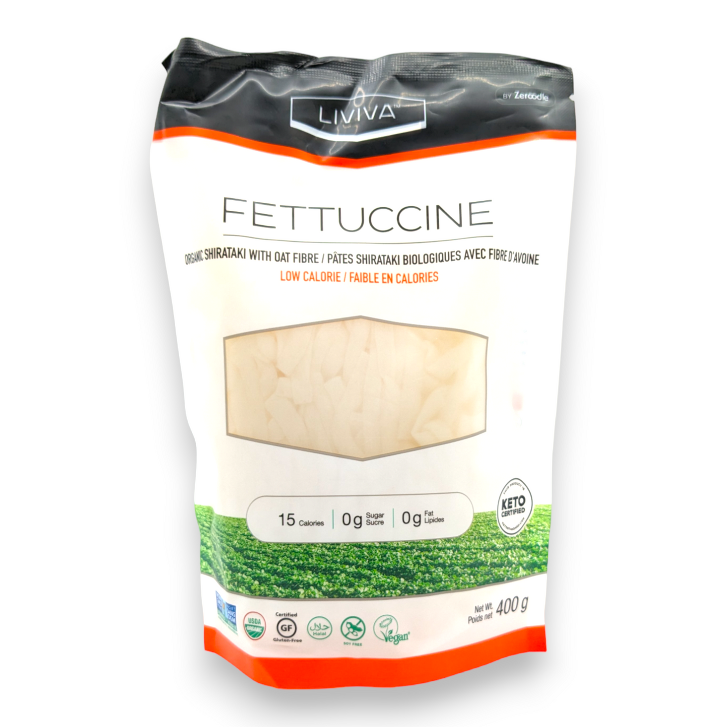 Pâtes Fettuccine Shirataki Biologiques Avec Fibre d'Avoine - Liviva