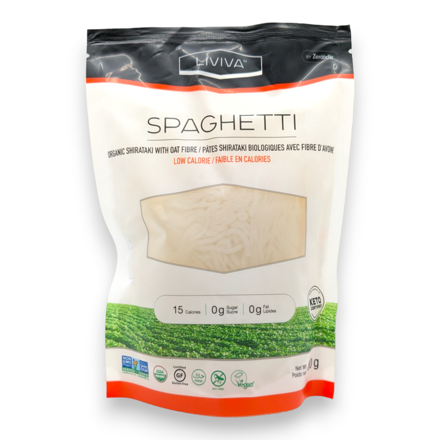 Pâtes Spaghetti Shirataki Biologiques Avec Fibre d'Avoine - Liviva