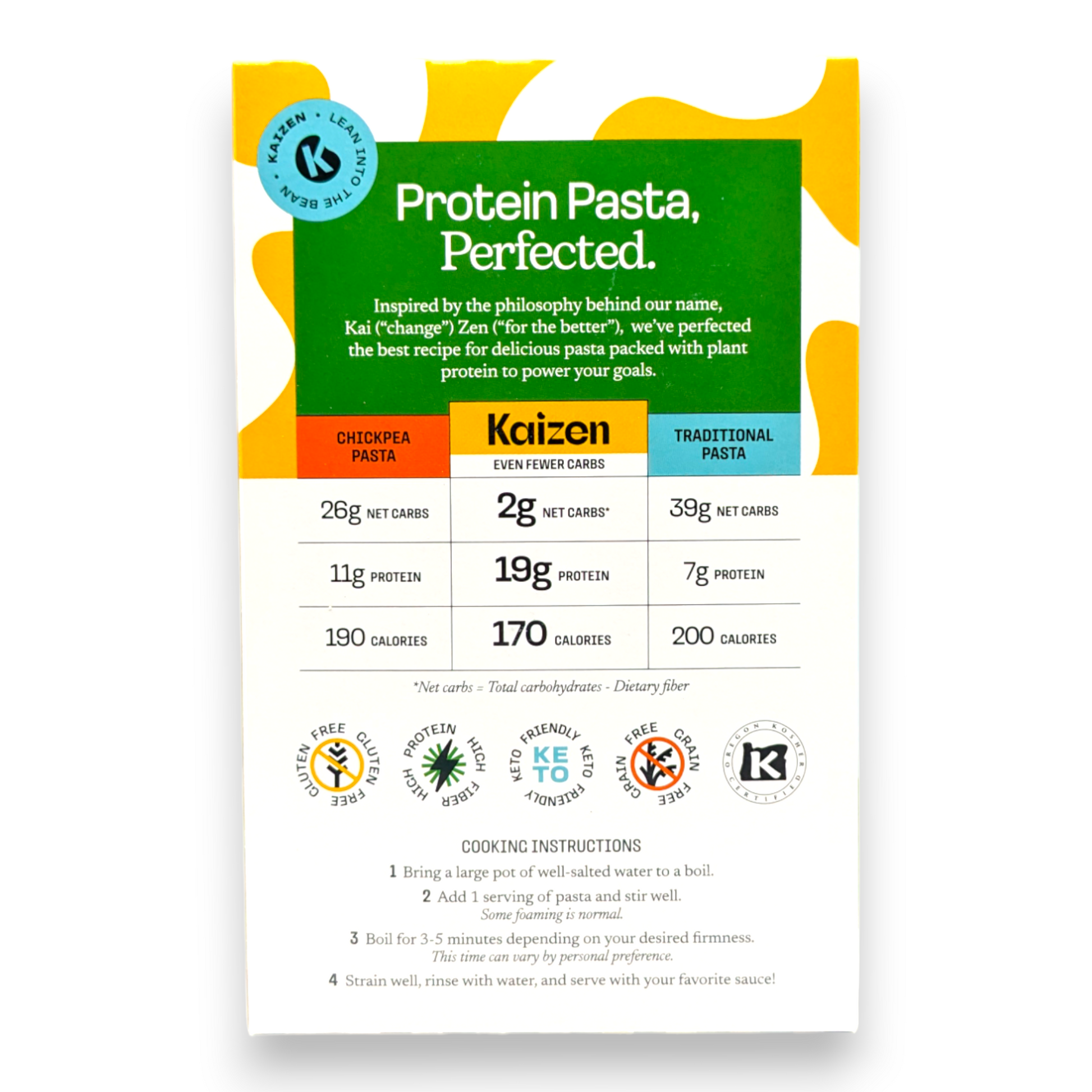 Pâtes Fusilli avec Moins de Glucides - KaiZen