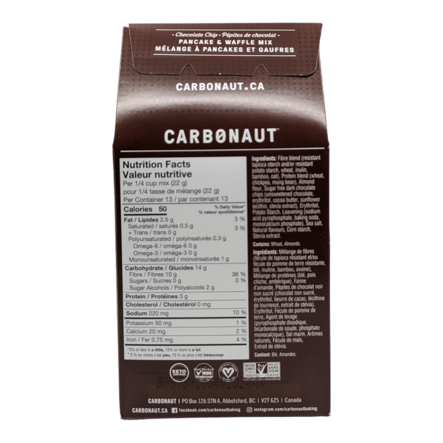 Mélange à Pancakes et Gaufres aux Pépites de Chocolat à Base de Plantes - Carbonaut