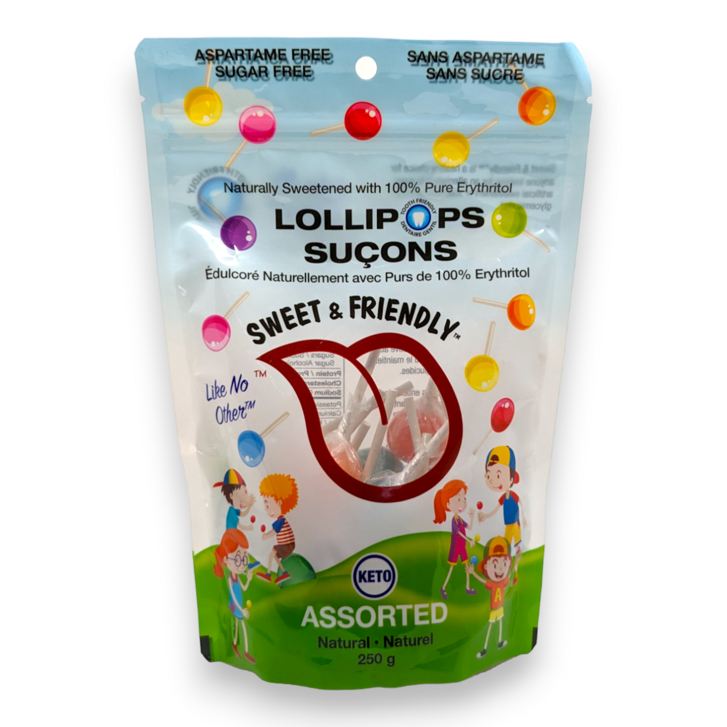 Suçons Édulcoré Naturellement avec Purs de 100% Erythritol - Sweet & Friendly