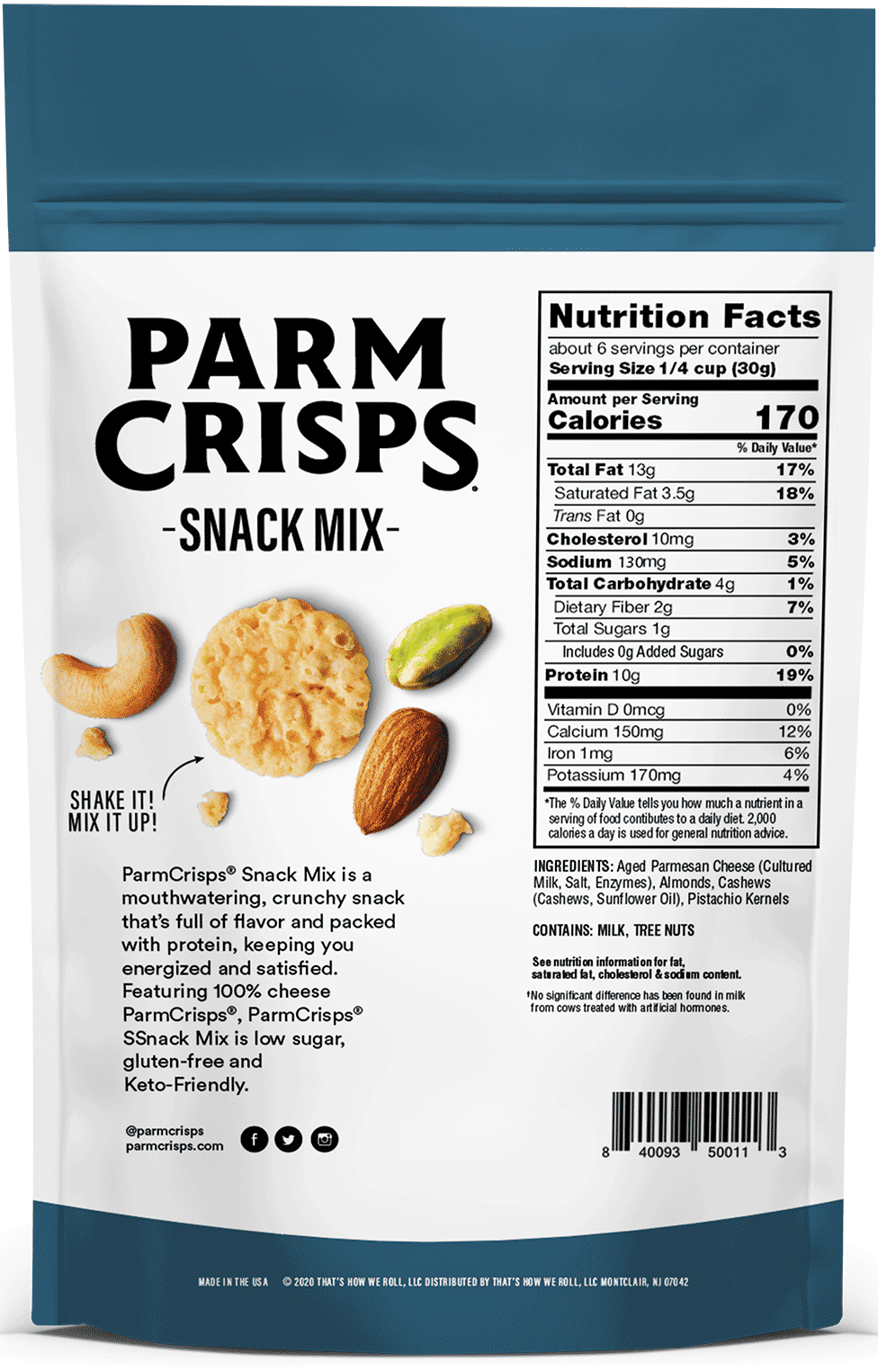 Parm Crisps mélange de chips de parmesan original
