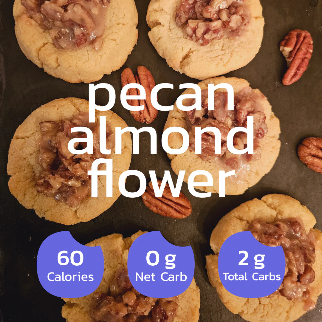 KETO Pecan Almond FLOWER Homemade Cookies - Low-Carb, Sugar-Free & Gluten-Free