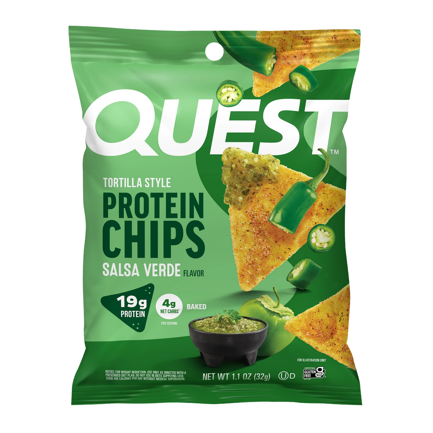Quest Tortilla Style Protein Chips - Salsa Verde - 32g