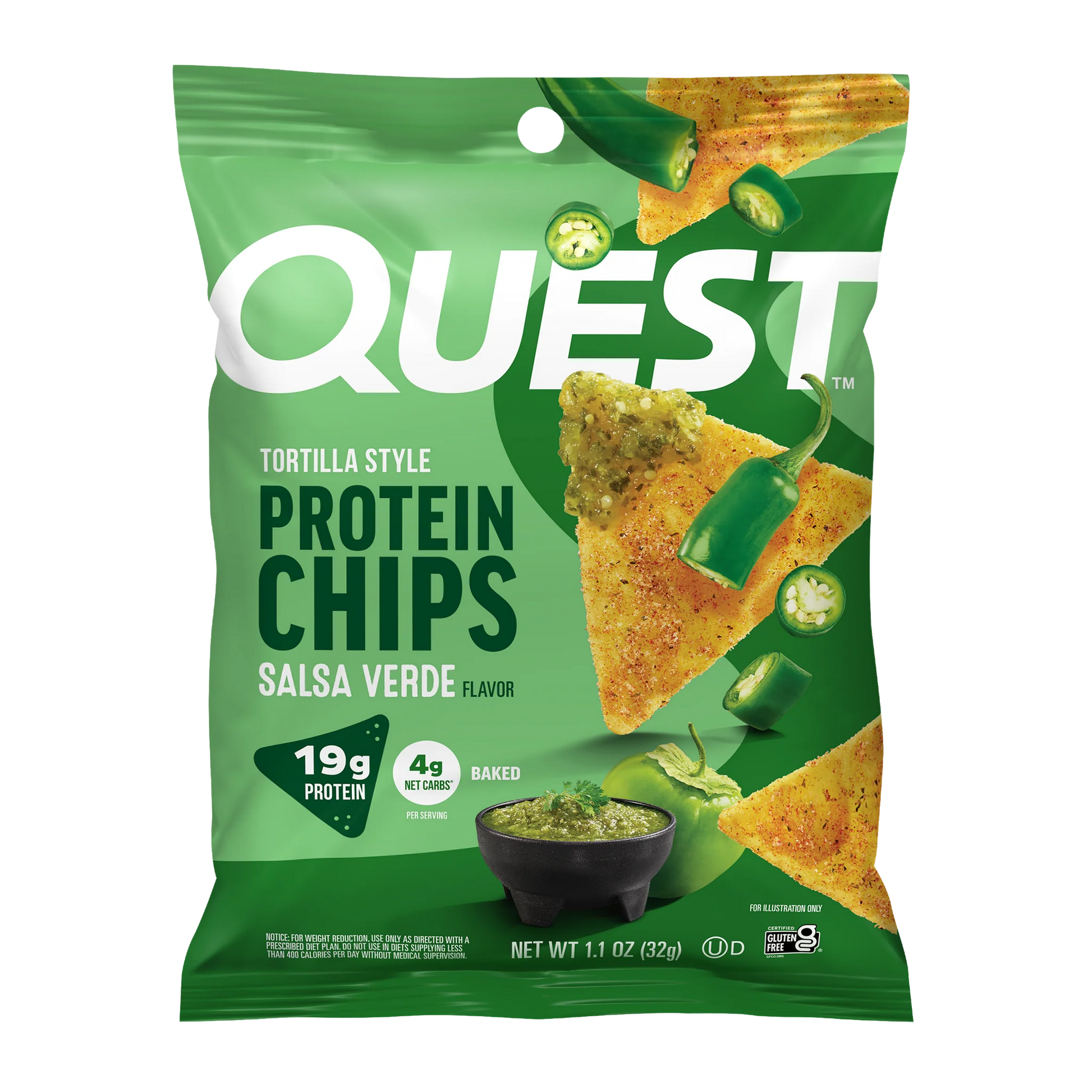 Quest Tortilla Style Protein Chips - Salsa Verde - 32g