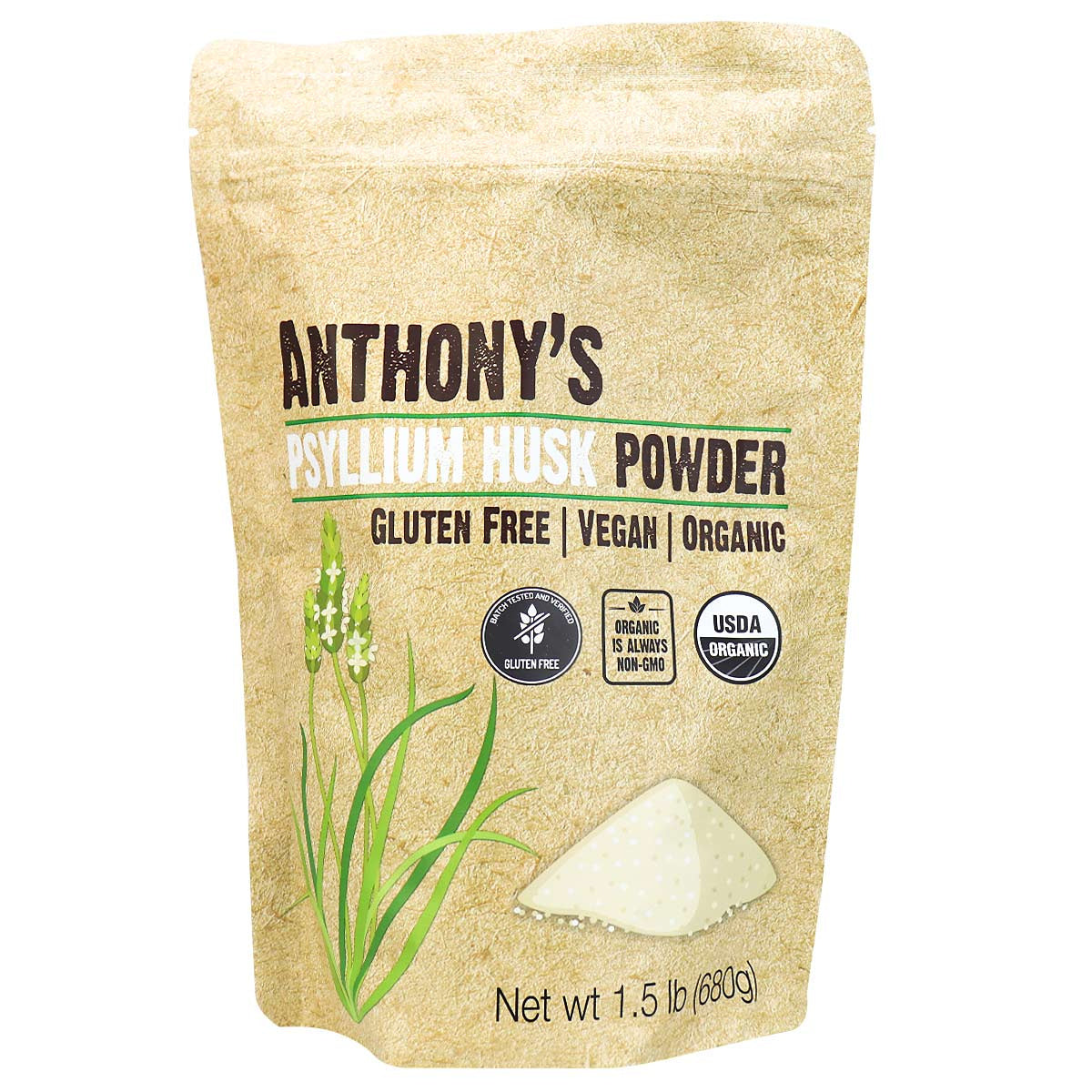 Anthony's Organic Psyllium Husk Powder, 680g