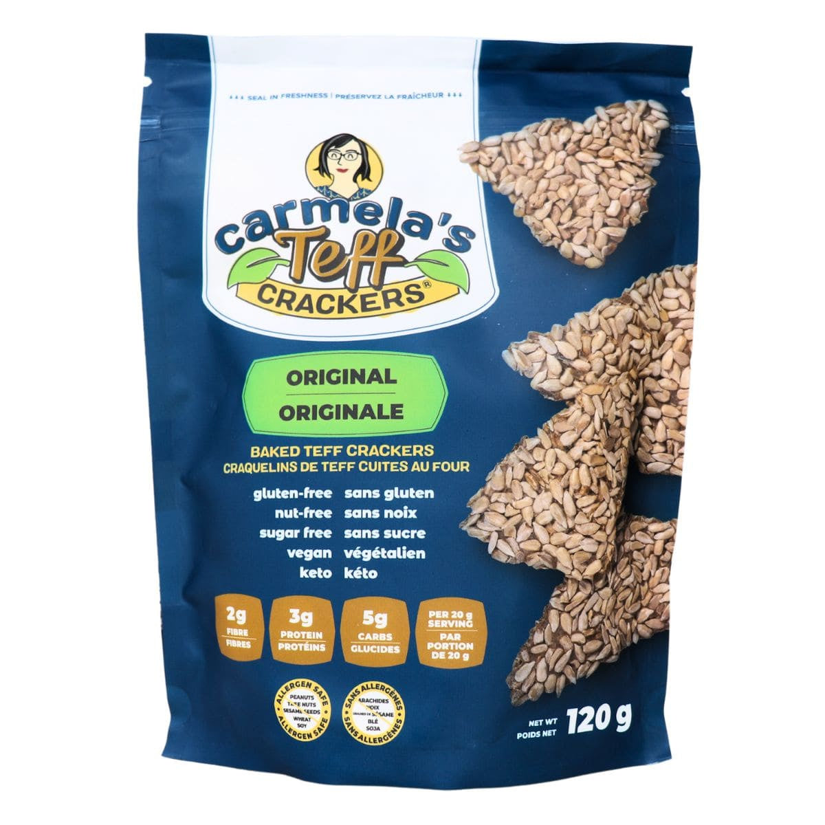 Craquelins Keto au Teff de Carmela original, 120g