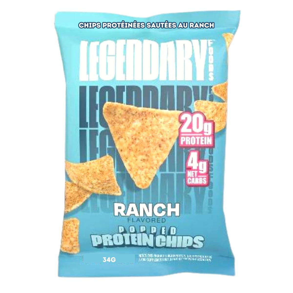 Legendary Foods Popped Protein Chips Ranch, 34g