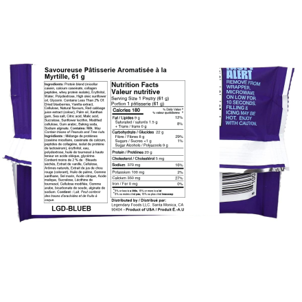 Legendary pop tarte aux bleuets, 61 gs