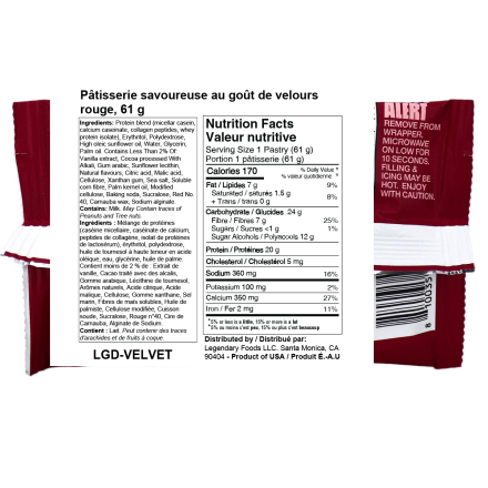 Legendary pop tarte red valvet, 61 g