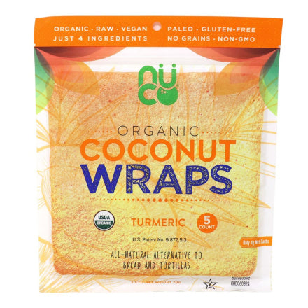 Wraps de noix de coco bio -curcuma